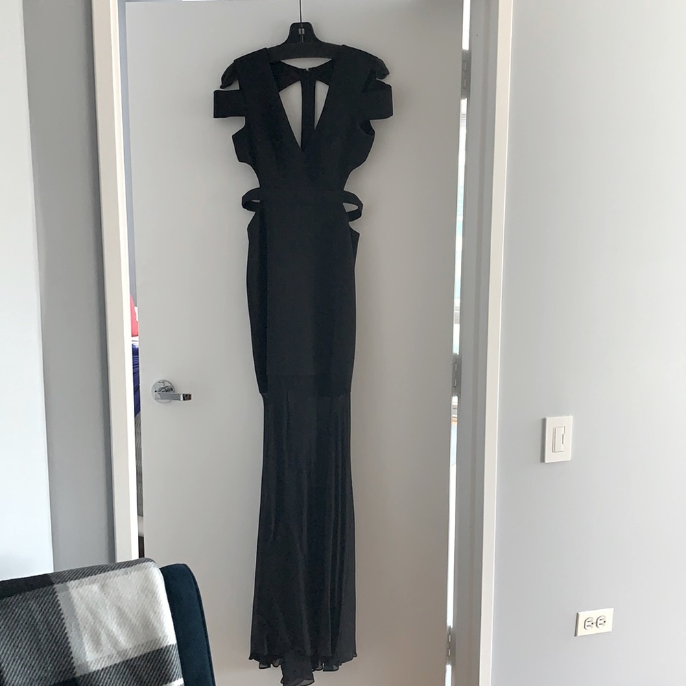 BCBGMaxAzria Black Cut Out Backless Cocktail Dress